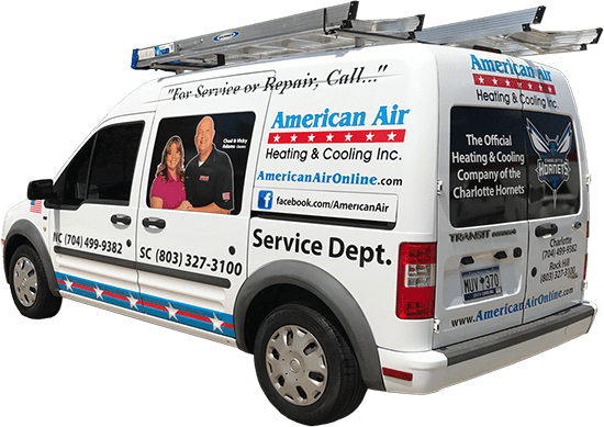 American Air Heating & Cooling van for heating and air repair services